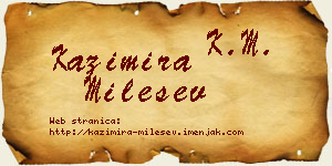 Kazimira Milešev vizit kartica